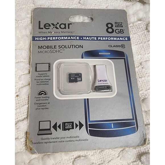 Brand New LEXAR SanDisk 8 GB MicroSDHC Card NEW NiP - Picture 1 of 4